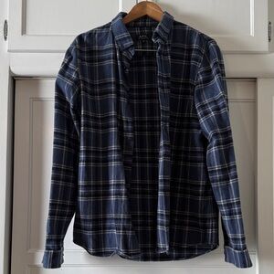 A.P.C. Men's Navy Checkered Shirt